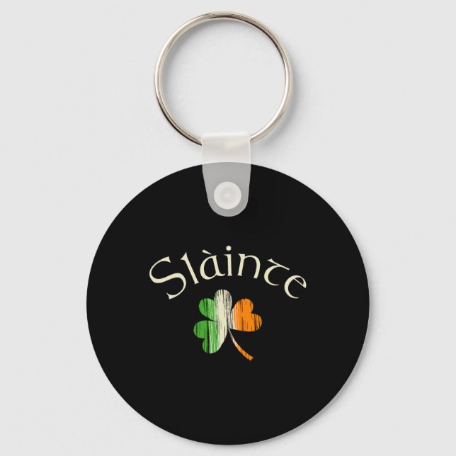 Skål irländska Shamrock Flagga Irland St Patricks Nyckelring (Framsida)
