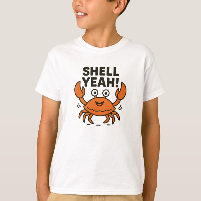 Skal Ja Kul Orange Krabb Grafisk T Shirt (Framsida)