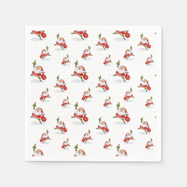 Skal jultomten - vattenfärg pappersservett (Framsidan)