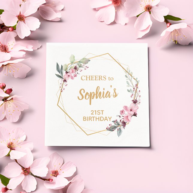 Skål Körsbärsblom 21-årsfirande Servetter (Gleaming Toasts, Memorable Moments! 🌸🥂)
