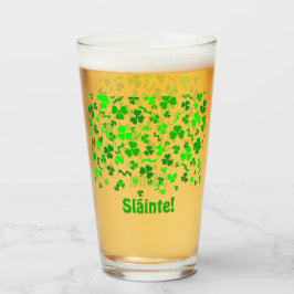 Skål Lucky Irish Shamrocks Personlig Pint Glaskopp