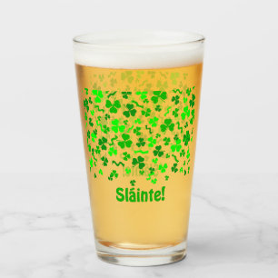 Skål Lucky Irish Shamrocks Personlig Pint Glaskopp