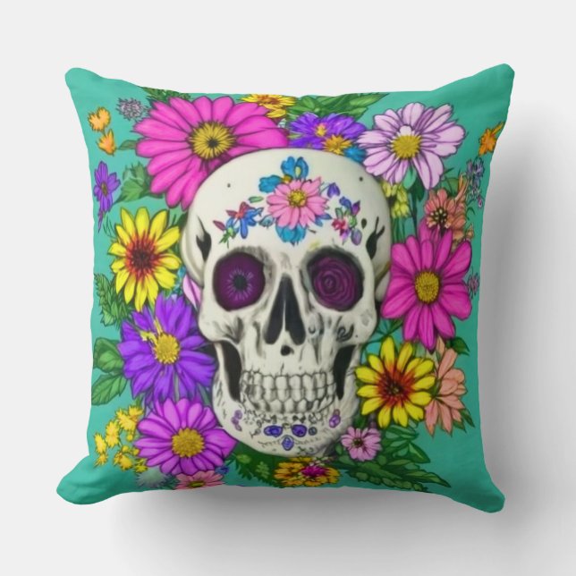 Skal med blommor Dekorativ kudde (Framsida)