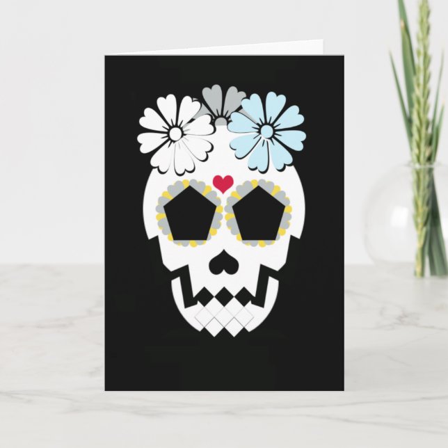 Skal med blomstergratulationskort kort (Framsida)
