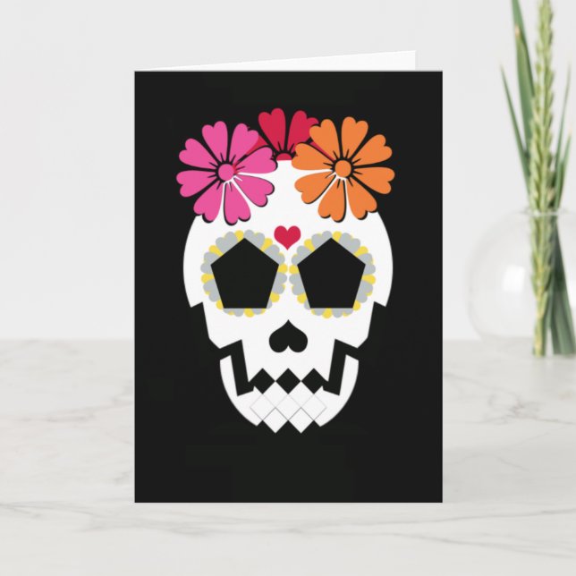 Skal med blomstergratulationskort kort (Framsida)