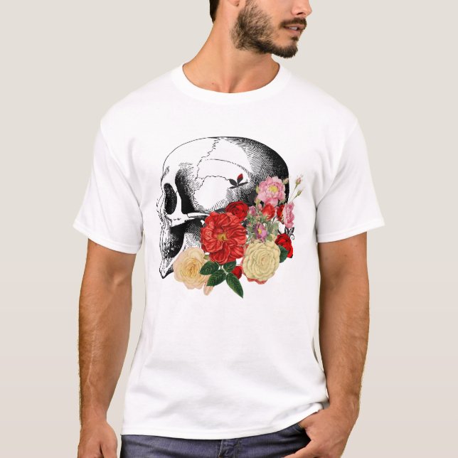 Skål med färgstarka blommor. t shirt (Framsida)