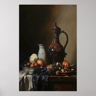 Skål med frukter Mörk akademi, Antik målning Poster