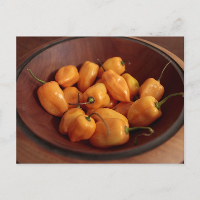 Skål med habaneropeppar, Traditionell mat Vykort (Framsida)