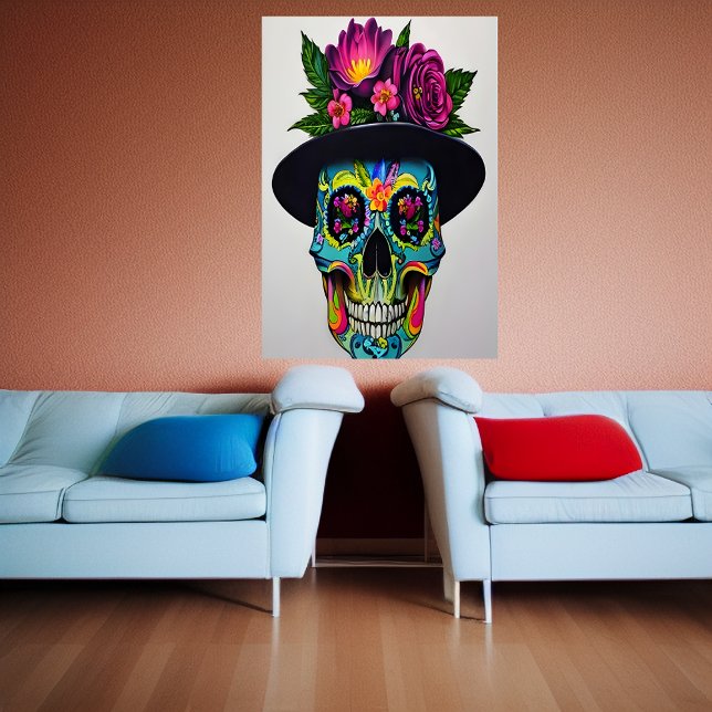 Skal med hatt och blomma | AI Art Poster (Skapare uppladdad)