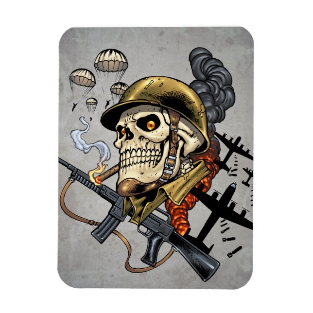 Skål med Helmet, flygplan och bomber Magnet (Vertikal)