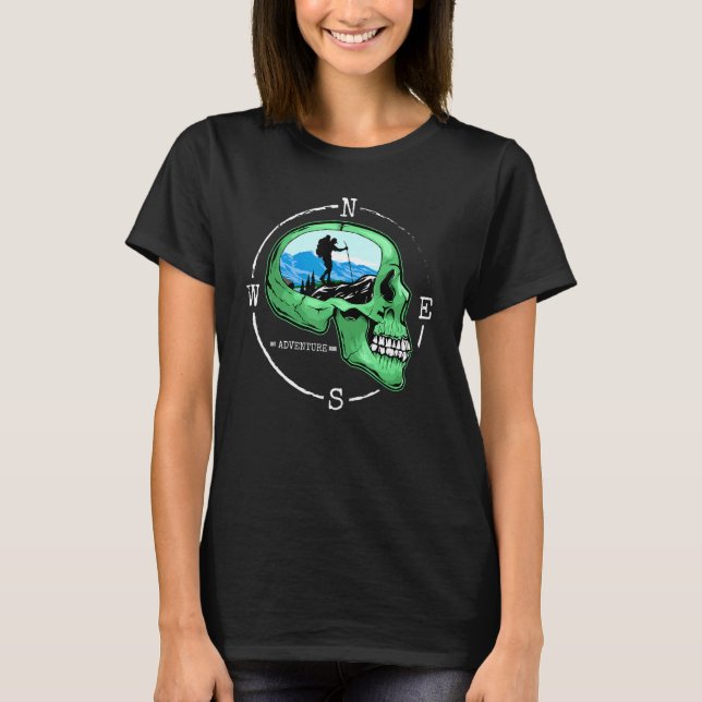 Skal med Hiki (Hike Compass Hiker) utomhus T Shirt (Framsida)