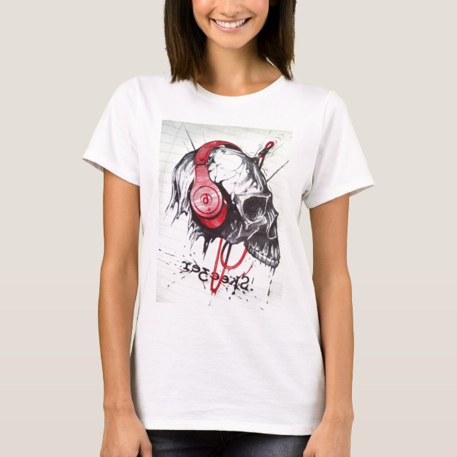 Skal med hörlurarnas design tee (Framsida)