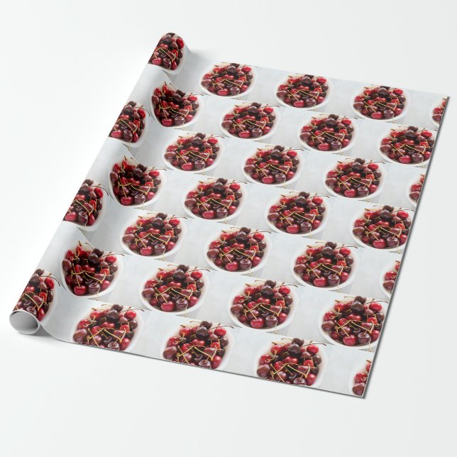 skål med körsbär presentpapper (Utrullad)