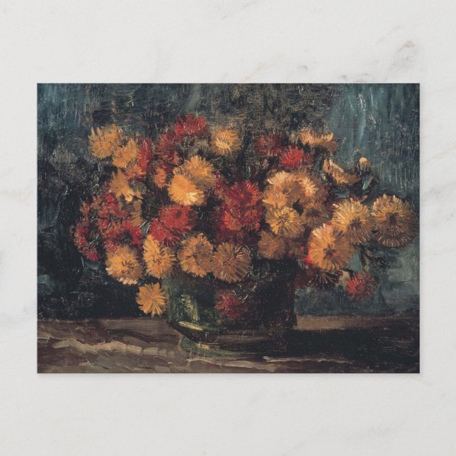 Skål med krysantemum av Vincent Van Gogh       Vykort (Framsida)