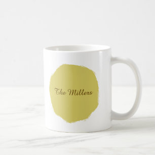 Skål med mjuk varm gul cirkel kaffemugg