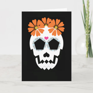 Skal med Orange Flowers Kort