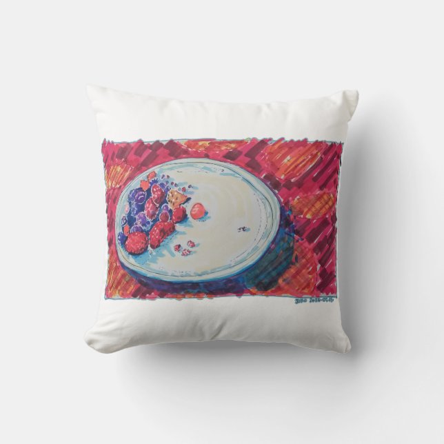 Skål med röda frukter kudde (Framsida)