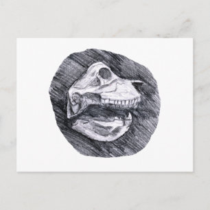 Skål med skiss av tänjdjuret Skull teckning Vykort