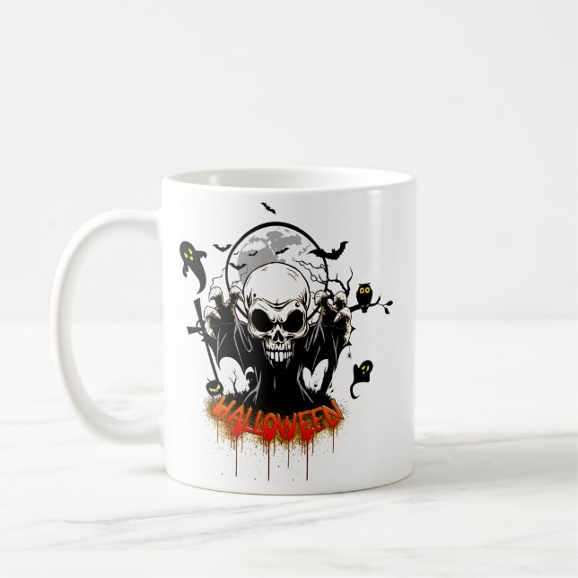 Skål med vassa, farliga tänder kaffemugg (Vänster)