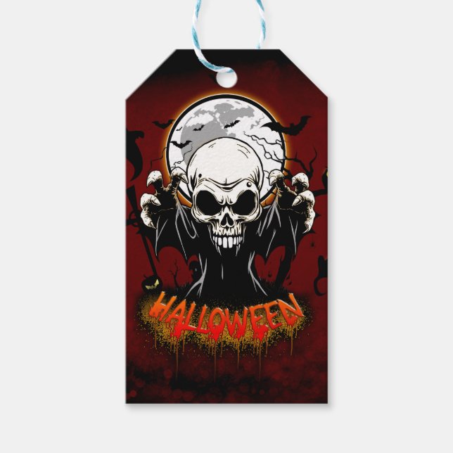 Skål med vassa, farliga tänder presentetikett (Framsidan)