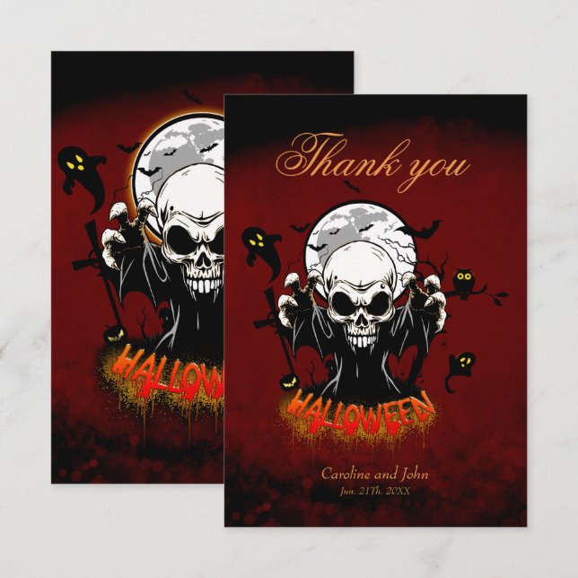 Skål med vassa, farliga tänder tack kort (Fram/baksida)