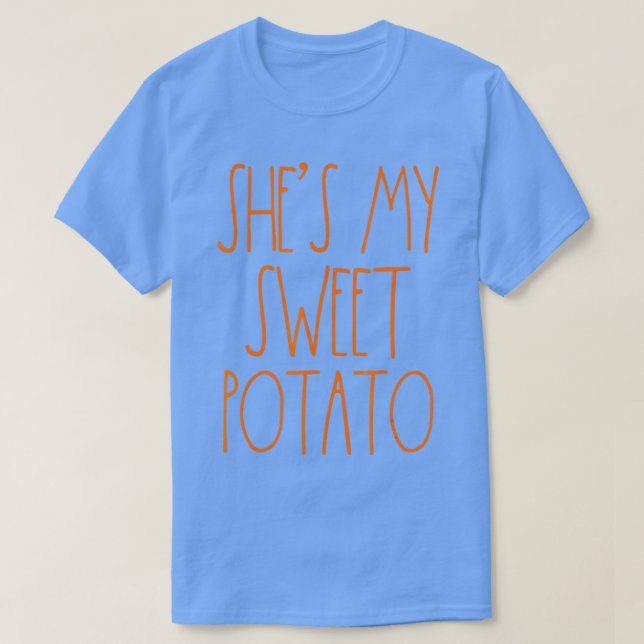 Skål min sötpotatis i Yam Thanksgiving par T Shirt (Design framsida)