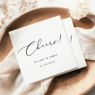 Skål! Modern Elegant Calligraphy Bröllop Pappersservett