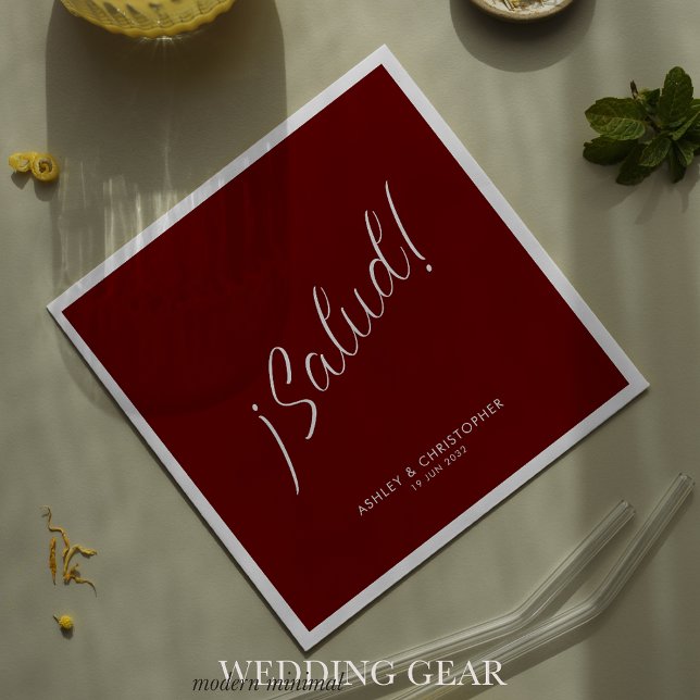 ¡Skål! Mörkröd Minimalistisk Cocktail för Alla Til Pappersservett (Skapare uppladdad)