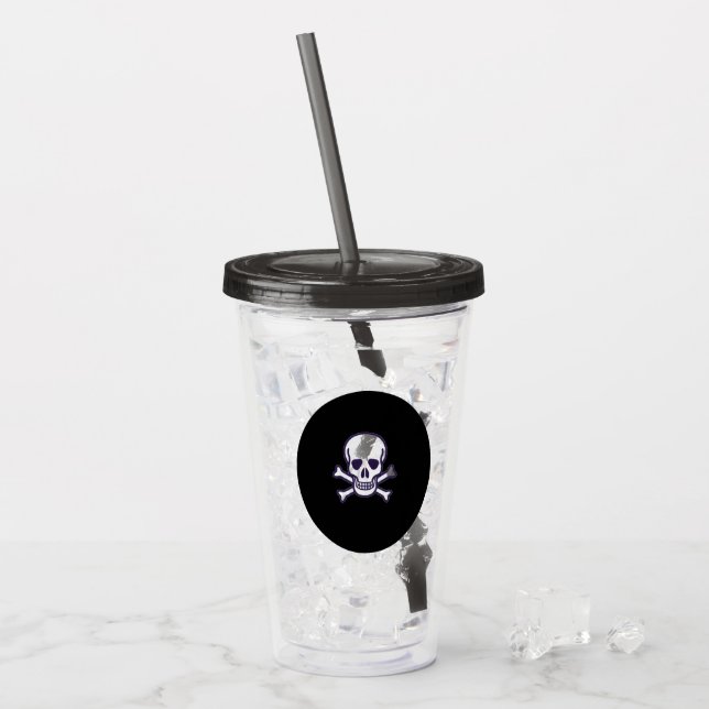 Skål n Bones Black Smoacrylic tumbler Take Away Mugg (Framsida Ice)