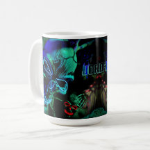 Skal Neon Teal Blue Namn Dag Dead Halloween