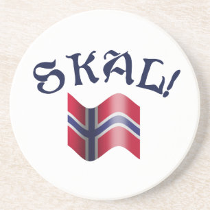 Skal norrman som dricker rostat bröd med flagga a underlägg