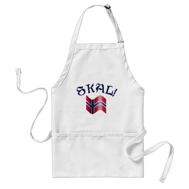Skal norsk flagganorge som dricker rostat bröd förkläde (Framsidan)