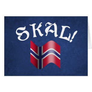 Skal norsk flagganorge som dricker rostat bröd hälsningskort
