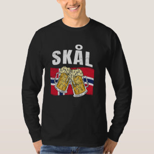 Skål Norsk Öl Drickande Toast Norge Tradition T Shirt