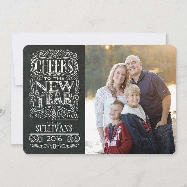 Skål! Nytt års fotokort Julkort (Framsida)