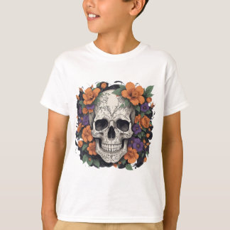 Skal och blommor - Blommigt Skull Fusion T Shirt