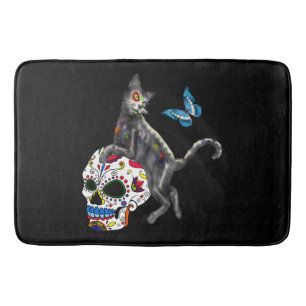 Skal och fjäril av day of the dead badrumsmatta