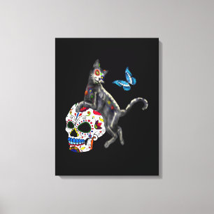 Skal och fjäril av day of the dead canvastryck