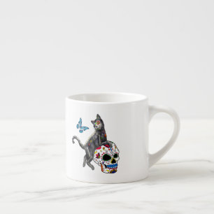 Skal och fjäril av day of the dead espressomugg
