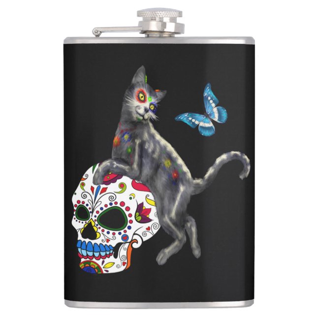 Skal och fjäril av day of the dead fickplunta (Framsidan)