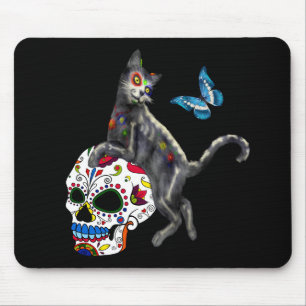 Skal och fjäril av day of the dead musmatta