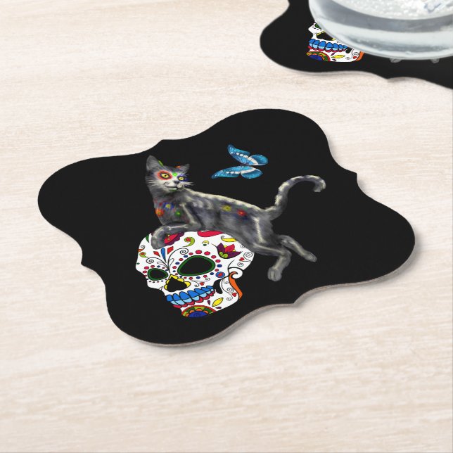 Skal och fjäril av day of the dead underlägg papper (Vinklad)