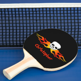 Skal- och flamdesign pingisracket