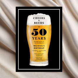 Skål Och Öl 50-årsdag Inbjudningar