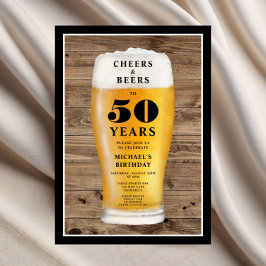 Skål Och Öl 50-årsdag Inbjudningar