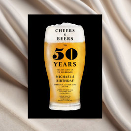 Skål Och Öl 50-årsdag Inbjudningar