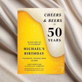 Skål Och Öl 50-årsdag Inbjudningar
