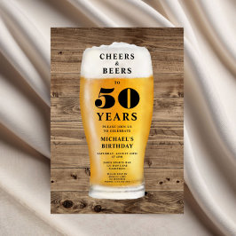 Skål Och Öl 50-årsdag Inbjudningar