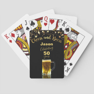 Skål och Öl 50:e födelsedagen Svarta och Guld Casinokort