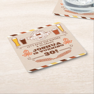 Skål och Öl födelsedag Underlägg